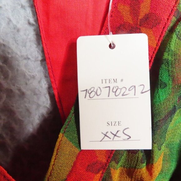 Farm Rio x Anthropologie Top XXS V Neck Open Back Boho Tassels Floral Blouse NEW - Picture 12 of 14